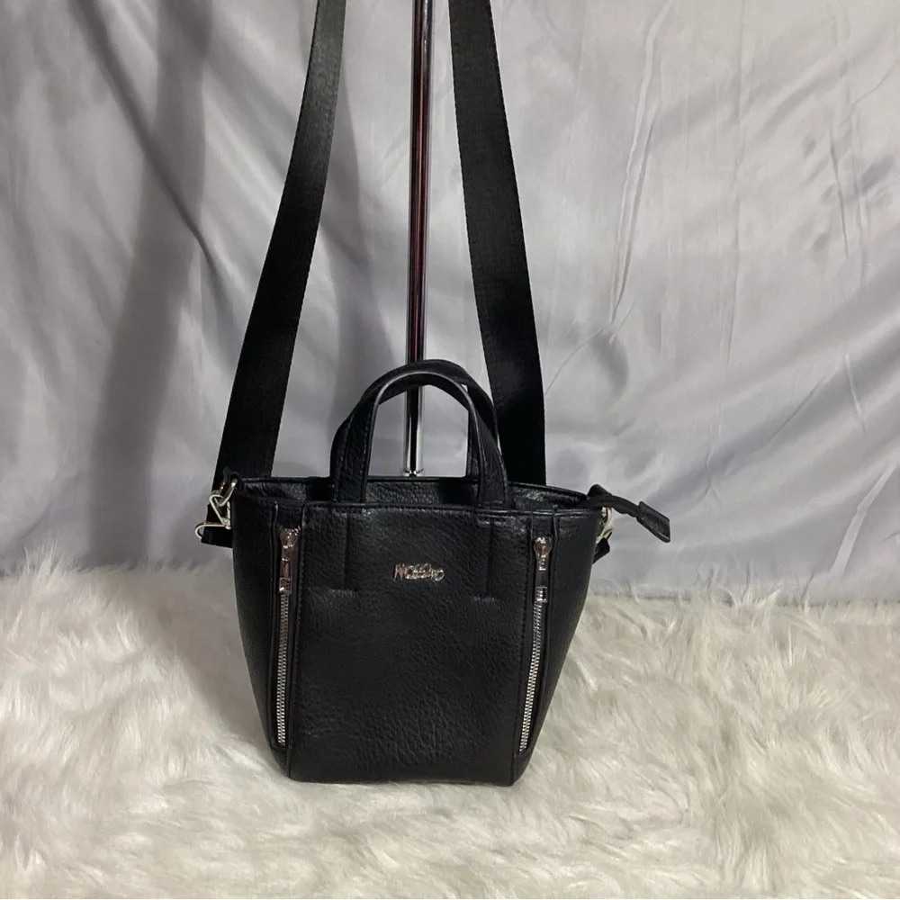 NWOT Mossimo Cute Little Black Zippers Crossbody Satchel Bag